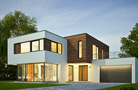 Modernes Wohnhaus mit Aluminiumfenstern