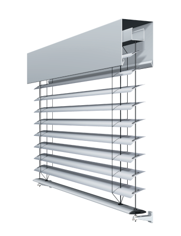 Produktabbildung einer Basis-Außenjalousie mit Seilführung