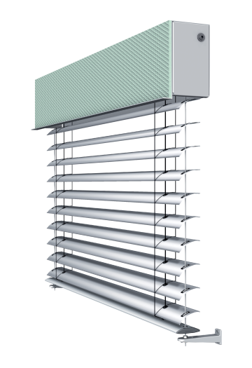 Produktabbildung einer Fenster-System-Außenjalousie FSR mit Seilführung